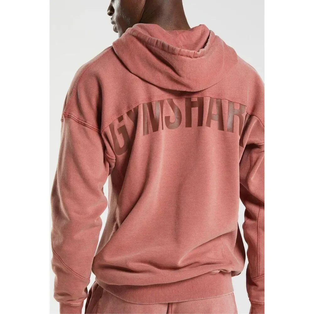 Gymshark Power Washed Hoodie Oversized Rose Brown Men’s size XXL Big and Tall - Picture 2 of 8
